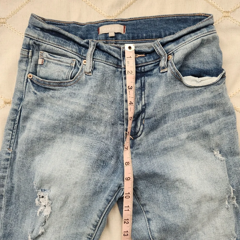 Dear John Sky Blue Ankle Jeans with Distressed Hem‎ Sz 25